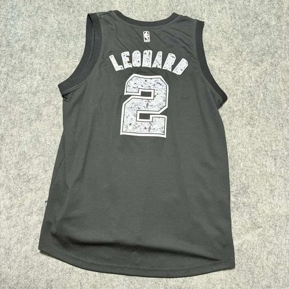 Kawhi Leonard San Antonio Spurs Jersey XL Adidas Diamond Pattern Black
